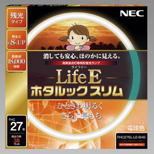 NEC 【限定特価】環形蛍光灯 《ホタルックスリム Life E》 高周波点灯専用 27W形 残光タイプ 電球色 FHC27EL-LE-SHG2