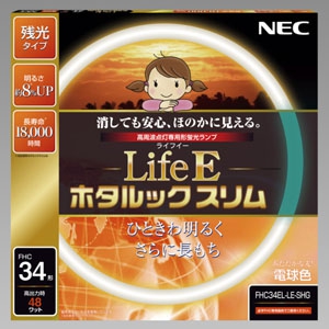 NEC 環形蛍光灯 《ホタルックスリム Life E》 高周波点灯専用 34W形 残光タイプ 電球色 FHC34EL-LE-SHG2