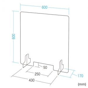 サンワサプライ 【生産完了品】飛沫防止用透明アクリル卓上パーティション(小窓付き) 飛沫防止用透明アクリル卓上パーティション(小窓付き) SPT-DP110C 画像3