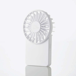 ELECOM USB扇風機 充電可能 薄型ハンディ カラビナ付 ホワイト FAN-U212WH
