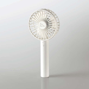 ELECOM 【生産完了品】USB扇風機 充電可能 ハンディ 充電スタンド付 ホワイト FAN-U215WH