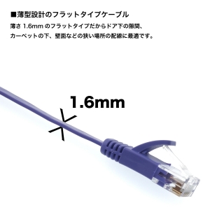 ホーリック LANケーブル UTP カテゴリー6A フラット 1m パープル LANケーブル UTP カテゴリー6A フラット 1m パープル LC10-505FB 画像4