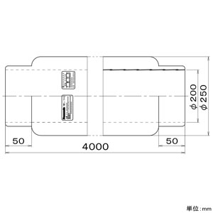 パナソニック 不燃チューブ 呼び径φ200mm 長さ4m 不燃チューブ 呼び径φ200mm 長さ4m FY-KXN804 画像2