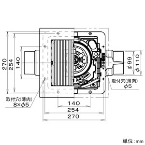 パナソニック 天井埋込形換気扇 ルーバーセットタイプ 2室用 大風量形 埋込寸法□240mm パイプ径φ100mm 風圧式高気密シャッター付 天井埋込形換気扇 ルーバーセットタイプ 2室用 大風量形 埋込寸法□240mm パイプ径φ100mm 風圧式高気密シャッター付 FY-24CPK8 画像3