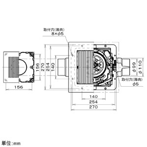 パナソニック 天井埋込形換気扇 ルーバーセットタイプ 2室用 大風量形 埋込寸法□240mm パイプ径φ100mm 風圧式高気密シャッター付 天井埋込形換気扇 ルーバーセットタイプ 2室用 大風量形 埋込寸法□240mm パイプ径φ100mm 風圧式高気密シャッター付 FY-24CPKS8 画像3