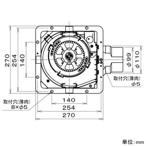 パナソニック 天井埋込形換気扇 ルーバー別売・複数台制御専用タイプ 大風量形 埋込寸法□240mm パイプ径φ100mm 風圧式高気密シャッター付 天井埋込形換気扇 ルーバー別売・複数台制御専用タイプ 大風量形 埋込寸法□240mm パイプ径φ100mm 風圧式高気密シャッター付 FY-24JDKS8 画像3