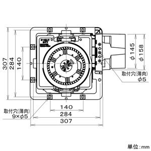 パナソニック 天井埋込形換気扇 ルーバー別売・複数台制御専用タイプ 常時・局所兼用 埋込寸法□270mm パイプ径φ150mm 風圧式高気密シャッター付 天井埋込形換気扇 ルーバー別売・複数台制御専用タイプ 常時・局所兼用 埋込寸法□270mm パイプ径φ150mm 風圧式高気密シャッター付 FY-27JDS8 画像3