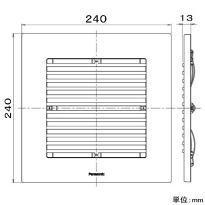 パナソニック 専用ルーバー 17タイプ用 天井埋込形換気扇用 角形・格子タイプ ナチュラルバーチ 専用ルーバー 17タイプ用 天井埋込形換気扇用 角形・格子タイプ ナチュラルバーチ FY-17L87 画像2
