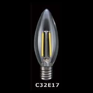 東西電気産業 【ケース販売特価 25個セット】C32形フィラメントLED E17 25W相当 TZC32E17C-2-100/21_set