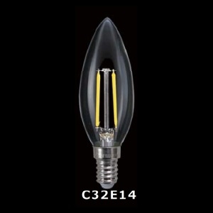 東西電気産業 【ケース販売特価 25個セット】C32形フィラメントLED E14 40W相当 TZC32E14SC-4-100/21_set