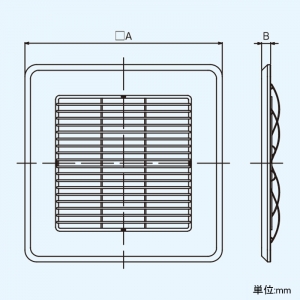 日本キヤリア(東芝) スタンダード格子 ダクト用換気扇別売ルーバー 羽根径18cmタイプ ムーンホワイト スタンダード格子 ダクト用換気扇別売ルーバー 羽根径18cmタイプ ムーンホワイト DV-X18L 画像2