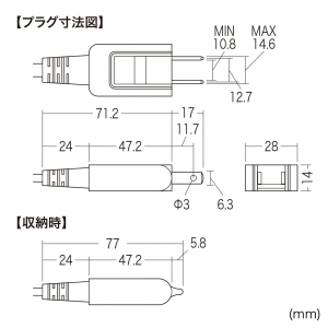 サンワサプライ メガネ型コネクタ対応電源コード メガネ型コネクタ対応電源コード KB-DM2S12A-02 画像2