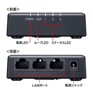 サンワサプライ ギガビット対応 スイッチングハブ(3ポート・マグネット付き) ギガビット対応 スイッチングハブ(3ポート・マグネット付き) LAN-GIGAP301BK 画像3