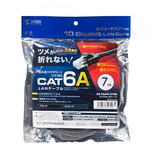 サンワサプライ カテゴリ6A LANケーブル カテゴリ6A LANケーブル KB-T6ATS-07BK 画像4