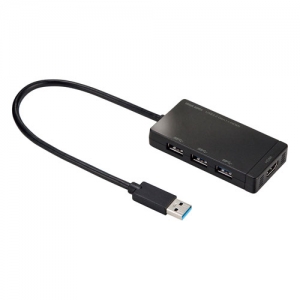 サンワサプライ HDMIポート搭載 USB3.2Gen1 3ポートハブ USB-3H332BK