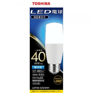 東芝 LED電球 T形 40W相当 昼光色 E26 LDT4D-G/S/40V1