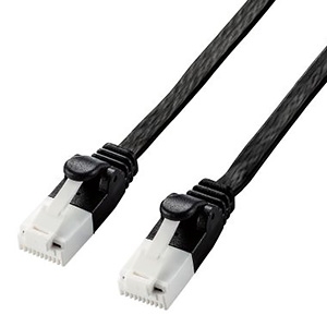 ELECOM LANケーブル フラットタイプ CAT6A準拠 ヨリ線 ツメ折れ防止タイプ 長さ5m ブラック LANケーブル フラットタイプ CAT6A準拠 ヨリ線 ツメ折れ防止タイプ 長さ5m ブラック LD-GFAT/BK50