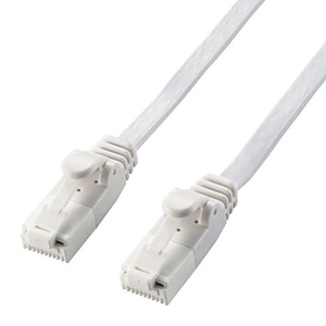 ELECOM LANケーブル フラットタイプ CAT6A準拠 ヨリ線 ツメ折れ防止タイプ 長さ5m ホワイト LANケーブル フラットタイプ CAT6A準拠 ヨリ線 ツメ折れ防止タイプ 長さ5m ホワイト LD-GFAT/WH50