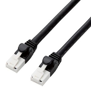 ELECOM LANケーブル スタンダードタイプ CAT6A対応 ヨリ線 ツメ折れ防止タイプ 長さ2m ブラック GM-LDGPAT/BK20