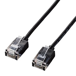 ELECOM LANケーブル スリムタイプ CAT6A準拠 ヨリ線 長さ2m ブラック LD-GPASS/BK2