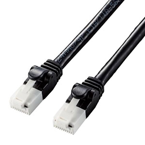 ELECOM LANケーブル スタンダードタイプ CAT6A対応 ヨリ線 ツメ折れ防止タイプ 長さ1m ブラック LD-GPAT/BK10