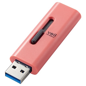 ELECOM スライド式USBメモリー USB3.2Gen1対応 64GB レッド MF-SLU3064GRD