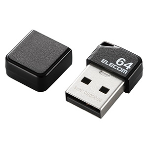 ELECOM キャップ式小型USBメモリ USB2.0対応 64GB ブラック MF-SU2B64GBK