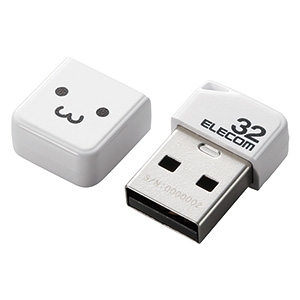 ELECOM キャップ式小型USBメモリ USB2.0対応 32GB ホワイトフェイス MF-SU2B32GWHF