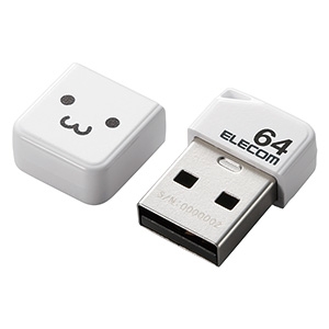 ELECOM キャップ式小型USBメモリ USB2.0対応 64GB ホワイトフェイス MF-SU2B64GWHF