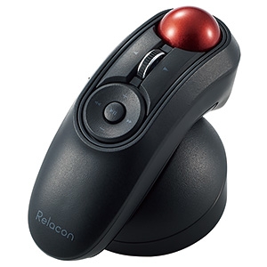 ワイヤレストラックボールマウス 《Relacon》 ハンディタイプ Bluetooth®4.0方式 Lサイズ 10ボタン スタンド付  M-RT1BRXBK
