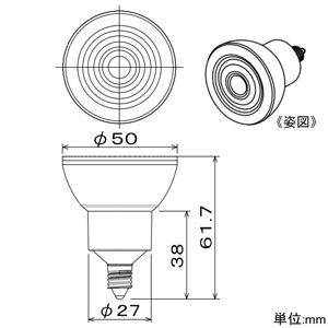 DAIKO LEDランプ 《DECO-S Lite》 調光タイプ φ50ダイクロハロゲン50W形40W形相当 4.3W 配光角10° 電球色(2700K) 口金E11 ブラック LEDランプ 《DECO-S Lite》 調光タイプ φ50ダイクロハロゲン50W形40W形相当 4.3W 配光角10° 電球色(2700K) 口金E11 ブラック LZA-93096LBN 画像2