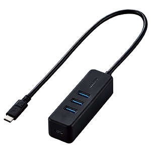 ELECOM USB3.1(Gen1)ハブ USB3ポート PD対応 長さ0.3m ブラック USB3.1(Gen1)ハブ USB3ポート PD対応 長さ0.3m ブラック U3HC-T431P5BK