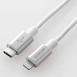 ELECOM Lightningケーブル TypeC-Lightning 耐久タイプ PD対応 長さ1.0m シルバー MPA-CLPS10SV