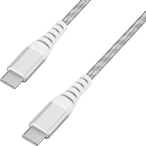 アイリスオーヤマ 高耐久USB-C to USB-Cケーブル 1m シルバー ICCC-C10-S