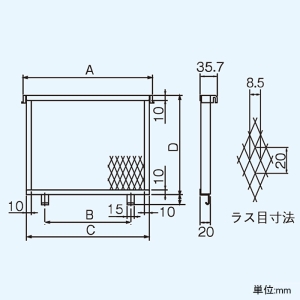 日本キヤリア(東芝) 防鳥網 防火ダンパー付専用 ステンレス製 C-30D3・30D3T・30SD・30SDT用 一般換気扇別売部品 防鳥網 防火ダンパー付専用 ステンレス製 C-30D3・30D3T・30SD・30SDT用 一般換気扇別売部品 CN-30SD 画像2