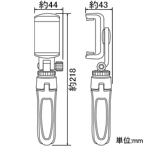 多摩電子工業 スマホスタンド 三脚タイプ 折りたたみ式 360度回転・180度角度調整可 耐荷重約300g スマホスタンド 三脚タイプ 折りたたみ式 360度回転・180度角度調整可 耐荷重約300g TSK100K 画像4