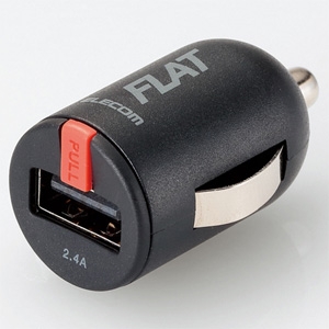 ELECOM 車載充電器 超コンパクトタイプ 高出力タイプ 最大出力2.4A USB-A×1ポート MPA-CCU11BK