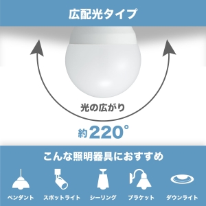 電材堂 【生産完了品】【ケース販売特価 10個セット】LED電球 一般電球形 60W相当 広配光 電球色 ホワイトタイプ 口金E26 【ケース販売特価 10個セット】LED電球 一般電球形 60W相当 広配光 電球色 ホワイトタイプ 口金E26 LDA7LGKDNZ_set 画像2