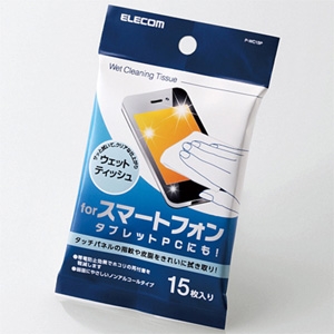 ELECOM ウェットクリーニングティッシュ スマートフォン・タブレット用 ポケットティッシュタイプ ノンアルコールタイプ 15枚入 P-WC15P