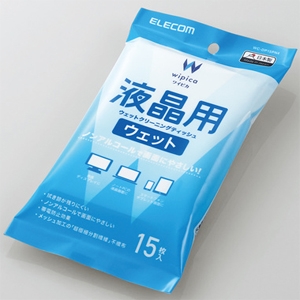 ELECOM 液晶用ウェットクリーニングティッシュ ノンアルコールタイプ ハンディタイプ 15枚入 WC-DP15PN4