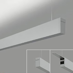 LEDラインベースライト 《ARCHI TRACE》 ボルト取付専用 吊下形・上配光 連結(端部) 調光タイプ L1500mm 昼白色  LZY-93257WS