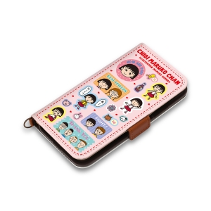 PGA 【生産完了品】ちびまる子ちゃん iPhone XS/X用PUレザーフリップカバー [まる子 カラフル] PG-MRK18XFP01PK