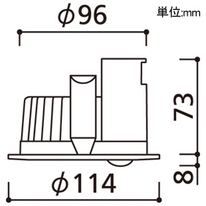 OD261905R (オーデリック)｜軒下用ダウンライト｜業務用照明器具｜電材