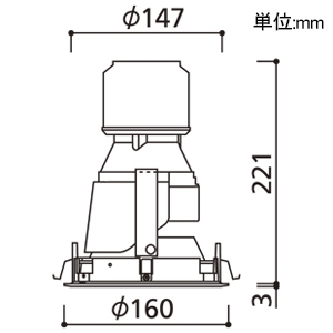 XD401377 (オーデリック)｜ベースダウンライト φ150｜業務用照明器具