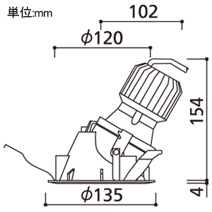 オーデリック LEDウォールウォッシャー C1950 CDM-T35Wクラス・FHT42Wクラス LED一体型 電球色 2700K 埋込穴φ125 広拡散配光 電源装置別売 オフホワイト LEDウォールウォッシャー C1950 CDM-T35Wクラス・FHT42Wクラス LED一体型 電球色 2700K 埋込穴φ125 広拡散配光 電源装置別売 オフホワイト XD402339H 画像2