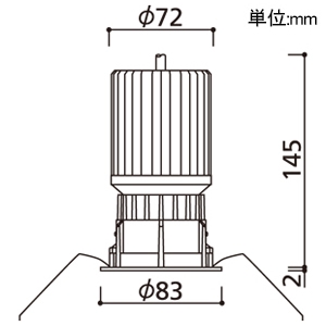 オーデリック LEDベースダウンライト 反射板タイプ C2500・C1950 CDM-T70Wクラス/FHT42W×2灯クラス・CDM-T35Wクラス/FHT42Wクラス LED一体型 白色 埋込穴φ75 配光角53° 白色コーンタイプ 電源装置別売 オフホワイト LEDベースダウンライト 反射板タイプ C2500・C1950 CDM-T70Wクラス/FHT42W×2灯クラス・CDM-T35Wクラス/FHT42Wクラス LED一体型 白色 埋込穴φ75 配光角53° 白色コーンタイプ 電源装置別売 オフホワイト XD702117 画像2