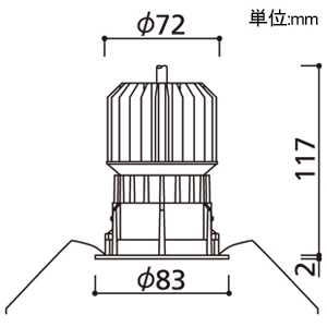 オーデリック LEDベースダウンライト 反射板タイプ C1500・C1000 CDM-T35Wクラス/FHT32Wクラス・JR12V-50Wクラス/白熱灯100Wクラス LED一体型 温白色 埋込穴φ75 配光角49° 白色コーンタイプ 電源装置別売 オフホワイト LEDベースダウンライト 反射板タイプ C1500・C1000 CDM-T35Wクラス/FHT32Wクラス・JR12V-50Wクラス/白熱灯100Wクラス LED一体型 温白色 埋込穴φ75 配光角49° 白色コーンタイプ 電源装置別売 オフホワイト XD703102 画像2