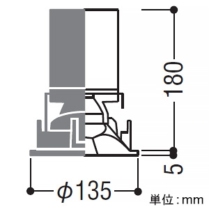 コイズミ照明 LEDウォールウォッシャーダウンライト 2000・2500lmクラス HID35〜70W・FHT42W〜42W×2相当 埋込穴φ125mm 配光角45° 温白色 電源別売 LEDウォールウォッシャーダウンライト 2000・2500lmクラス HID35〜70W・FHT42W〜42W×2相当 埋込穴φ125mm 配光角45° 温白色 電源別売 XD302521WM 画像2