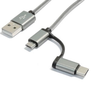 日本トラストテクノロジー Type-C/MicroUSB2IN1ケーブル TYPEC2IN1GY