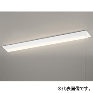 オーデリック LEDベースライト ≪LED-LINE≫ R15 クラス2 直付型 40形 逆富士型(幅230mm) 5200lmタイプ Hf32W定格出力×2灯相当 LEDユニット型 電球色 非調光タイプ プルスイッチ付 XL501105R4E